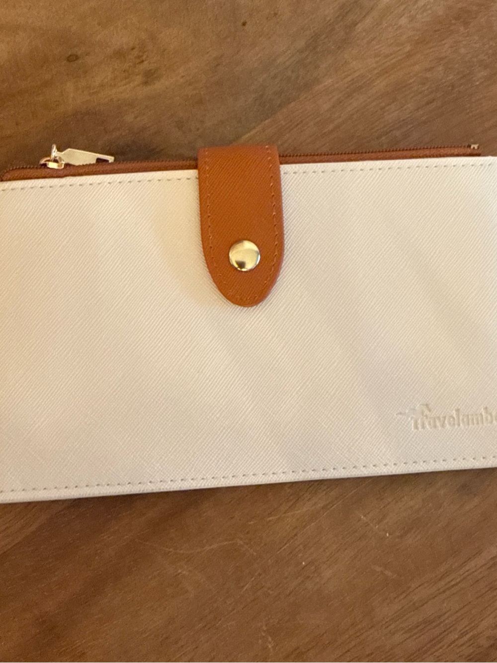 Travelambo Women's RFID Blocking Bifold Multi Card Leather Wallet Cream/Brown